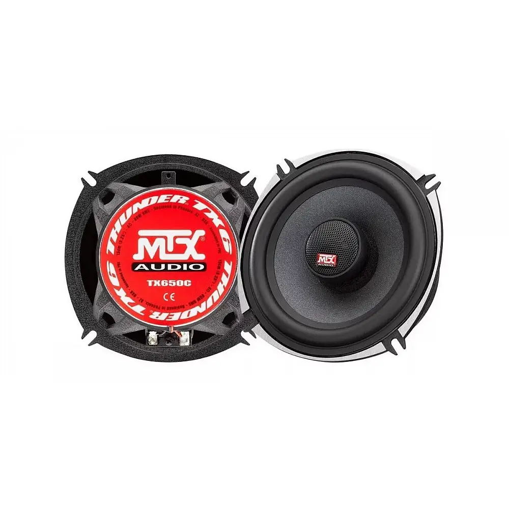Акустика коаксиальная MTX TX650C. 13 см (5 дюйм.), Мощность динамиков 80 Вт (номинальная), 555 Вт (максимальная).