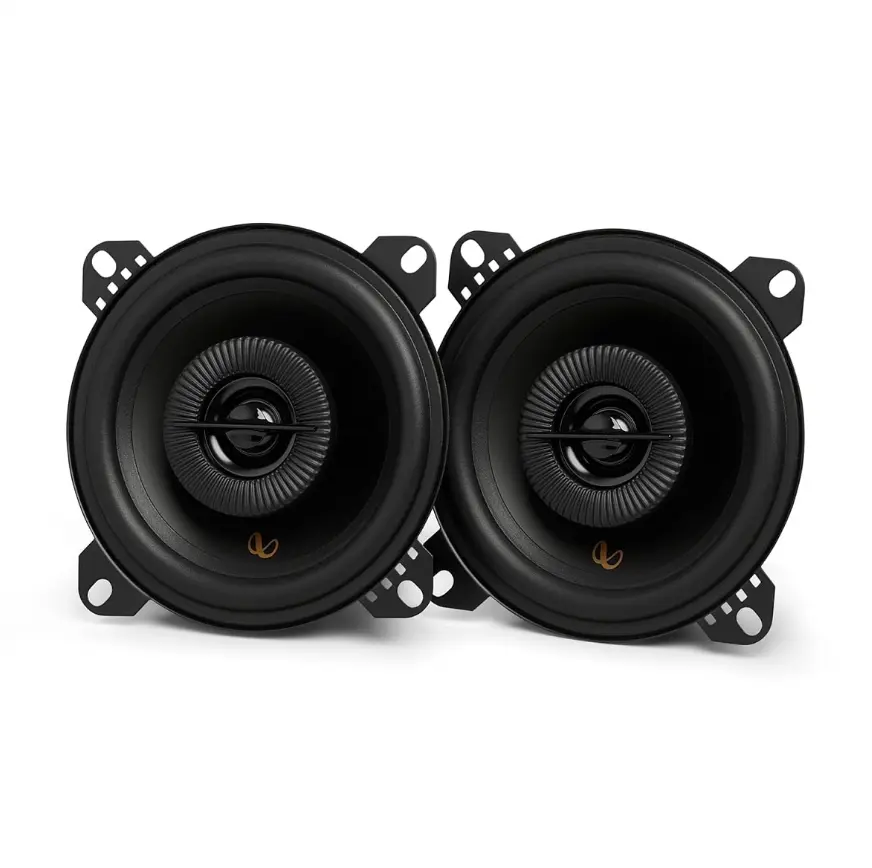 Акустика коаксиальная Infinity Alpha 403F. 10 см (4 дюйм.), Мощность динамиков 40 Вт (номинальная), 320 Вт (максимальная).