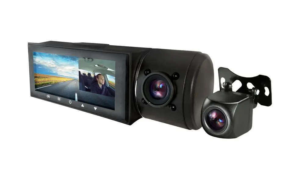 Artway AV-537 <br/>Видеорегистратор ARTWAY AV-537 TRIPLE<br />
<br />
Видеорегистратор с тремя камерами<br />
Высокое качество записи Full HD 1920*1080<br />
Система помощи при парковке<br />
Стеклянная оптика<br />
Ультра широкий угол обзора 170 градусов<br />
<br />
Матрица    1/2,7 CMOS<br />
Разрешение записи основной камеры        1920*1080, 30 к/с<br />
Разрешение записи поворотной (фронтальной)<br />
камеры                                                           1280*720, 30 к/с<br />
Разрешение записи выносной камеры    1280*720, 25 к/с<br />
Угол обзора    170<br />
Формат записи/видеокодек    Основной камеры: MOV/Н264<br />
Фронтальной: MOV/Н264<br />
Выносной : AVI<br />
Тип карты памяти    microSD до 128 Гб<br />
Встроенные микрофон и динамик    есть<br />
Напряжение ботовой сети    12 В<br />
Функция мониторинг парковки    есть<br />
G-сенсор    есть<br />
Цикличность записи    1 мин/3 мин/5 мин/выкл<br />
Комплектация    Видеорегистратор, зарядное устройство, магнитный кронштейн, задняя выносная камера, инструкция, гарантийный талон<br />