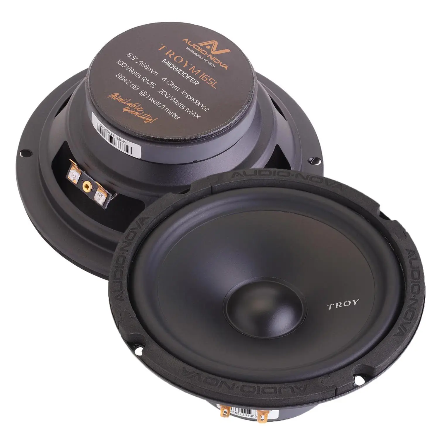 Акустика Мидбас Audio Nova TROY M165L. 16.5 см (6.5 дюйм.), Мощность динамиков 50 Вт (номинальная), 100 Вт (максимальная).