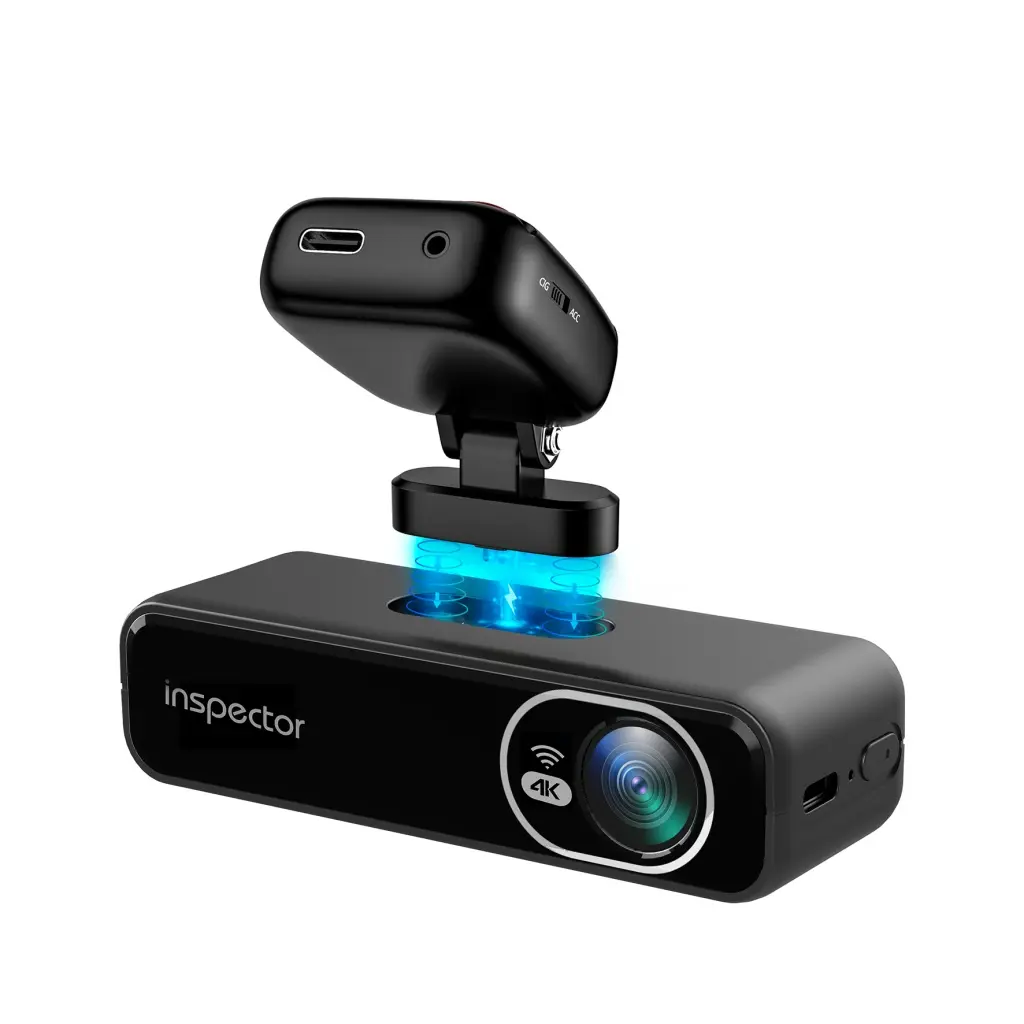 Inspector UHD 350 <br/>Видеорегистратор Inspector UHD 350 с ультра-широким углом обзора (155 градусов), обладает превосходным качеством съемки 4K даже в темное время суток. Модель оснащена Wi-Fi-функционалом, что позволяет автомобилисту дистанционно настраивать и просматривать записанные видео. Для большего объема хранимой информации в устройстве предусмотрена поддержка карт памяти до 256 Гб  (класс записи UHS-I и выше). Наличие магнитного крепления и общераспространенного разъема питания (Type-C) делает эксплуатацию устройства максимально удобной для пользователя.