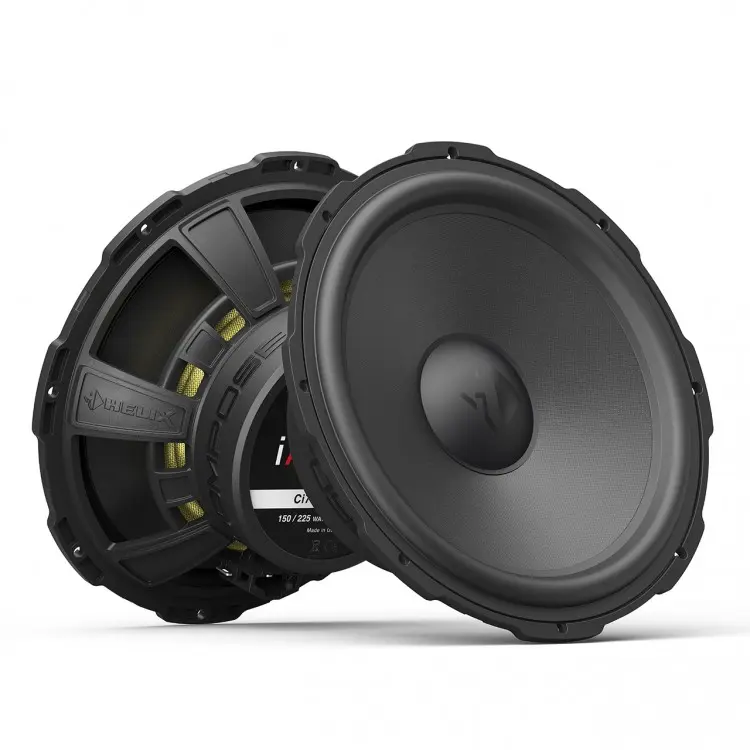 Акустика Мидбас Helix Ci7 W200FM-S3. 20 см (8 дюйм.), Мощность динамиков 150 Вт (номинальная), 225 Вт (максимальная).