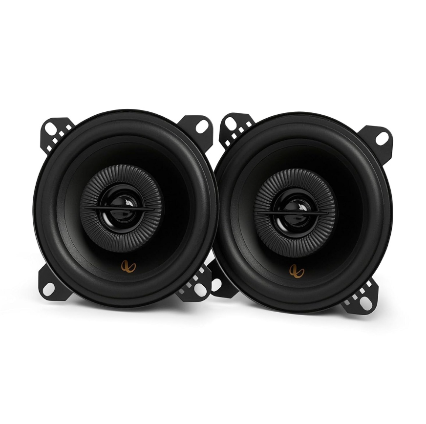 Акустика коаксиальная Infinity Alpha 403F. 10 см (4 дюйм.), Мощность динамиков 40 Вт (номинальная), 320 Вт (максимальная).