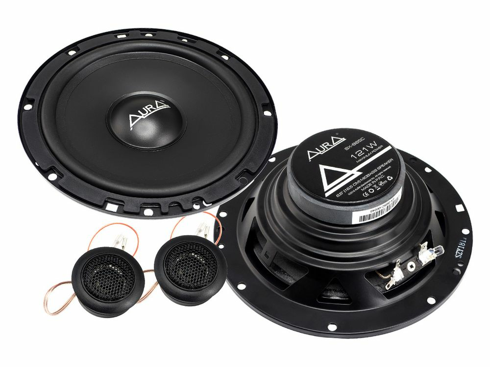 Акустика компонентная Aura SX-B65C. 16.5 см (6.5 дюйм.), Мощность динамиков 61 Вт (номинальная), 121 Вт (максимальная).