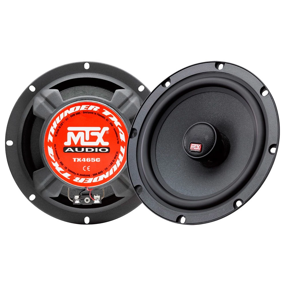 Акустика коаксиальная MTX TX465C. 16.5 см (6.5 дюйм.), Мощность динамиков 80 Вт (номинальная), 555 Вт (максимальная).