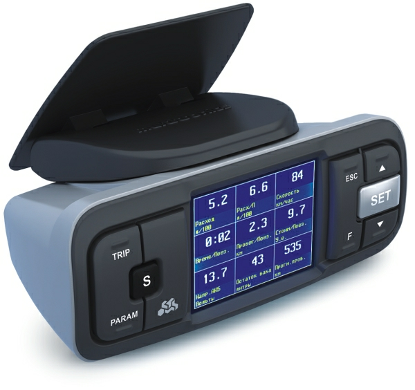 Multitronics VC731 Цветной дисплей
Цветной TFT дисплей 2.4" разрешением 320х240 и рабочей температурой от -20 градусов. Цветовое оформление дисплеев может быть настроено пользователем индивидуально (по RGB каналам). Четыре предустановленные цветовые схемы с быстрым переключением.
Мультидисплеи
Дисплеи  х 1 параметр, 6 настраиваемых дисплея х 4 параметра, 4 настраиваемых дисплея х 7 параметров, 3 настраиваемых дисплея х 9 параметров, 8 графических настраиваемых дисплеев х 2 (или 1) параметр, 8 стрелочных настраиваемых дисплея х 2 параметра, 7 дисплеев средних параметров х 7 параметров, 2 дисплея парктроника, 4 горячих меню х 10 функций.
32-разрядный процессор
Мощный 32-разрядный процессор обеспечивает большую точность и скорость работы.
Универсальное крепление
Бортовой компьютер может быть легко установлен на лобовое стекло или парприз ("торпедо") автомобиля. Крепление позволяет отрегулировать прибор в 2-х плоскостях и обеспечит нулевой уровень вибрации.
Поддержка протоколов
Бортовой компьютер поддерживает самое большое количество универсальных и оригинальных протоколов диагностики автомобилей. Это позволяет установить его практически на любой автомобиль. Даже если протокол диагностики автомобиля не поддерживается, всегда можно подключиться к датчику скорости и форсунке и задействовать большинство функций.
Расширенная диагностика
До 200 параметров диагностики ЭБУ для множества оригинальных протоколов, включая паспорт, сервисные записи ЭБУ на уровне диагностического сканера. Чтение данных стоп-кадра (до 40 параметров) при возникновении ошибки в работе системы, состояния контрольных систем автомобиля из оригинального протокола без переключения в протокол OBD-2. Диагностика не только ошибок, но и параметров АБС, электропакета и других дополнительных систем.
Простая настройка
Большую часть настроек можно редактировать и сохранять при помощи программы с обычного персонального компьютера (при подключении стандартным кабелем mini-USB).
					
главное окно	настройка цветов	настройка параметров	настройка горячих меню	настройка бака	просмотр журналов поездок
Перенос статистики поездок на ПК
Статистика поездок может быть перенесена на персональный компьютер и импортирована в различные программы для дальнейшего анализа и ведения статистики за продолжительный период времени.
Сохранение файла конфигурации на ПК
Все настройки бортового компьютера могут быть сохранены в файл на ПК пользователя - это позволяет обмениваться конфигурационными файлами между пользователями идентичных автомобилей. Сделав все необходимые калибровки на одном автомобиле (калибровку расхода топлива, скорости, бака), готовый файл конфигурации можно передать другим пользователям аналогичных машин.
Легкая установка
Возможность подключения бортового компьютера только к колодке диагностики автомобиля (для большинства автомобилей).
Подключение до 2-х парковочных радаров
Бортовой компьютер позволяет произвести подключение до 2-х парковочных радаров Multitronics одновременно (спереди и сзади) (рекомендуется Multitronics PU-4TC). Допускается одновременное подключение парктроников только одной модели (например совместная работа PT-4TC и PU-4TC невозможна).
Встроенный голосовой синтезатор
Голосовое сопровождение режимов, всех параметров, проговаривание их числовых значений, 21 голосовое предупреждение об авариях и выходах за пределы установок.
Проговаривание неисправности сразу при ее возникновении
При возникновении ошибки в ЭБУ автомобиля бортовой компьютер не только предупредит о факте ее возникновения, но и проговорит код ошибки и ее расшифровку. Таким образом водитель сразу же будет знать, стоит ли устранять причину ошибки немедленно или можно продолжить движение.
Полностью новый программный интерфейс
“Горячие меню” (быстрый вызов "Любимых функций")
“Горячие меню” позволяют осуществить быстрый доступ к функциям, расположенным в “Дисплее установок”. Пользователь может по своему усмотрению настроить состав “Горячих меню” (до 10 функций каждое) и нажатием всего одной кнопки вызывать список функций и настроек, находящихся в различных местах “Дисплея установок”. Существует четыре независимых “Горячих меню” для дисплеев Параметры, Средние, Таксометр и Парковка.
Журналы поездок и заправок
Журналы средних параметров на 20 поездок и 20 заправок.
“Обратный отсчет”
На экране компьютера возможно одновременное отображение до двух графиков мгновенных параметров. С помощью функции “Обратный отсчет” можно перемещаться по графикам (по оси времени, 259 отсчетов) и определять численные значения параметров в “прошлом времени”, а также сравнивать их между собой.
“Контроль качества топлива”
С высокой точностью отслеживается изменение расхода топлива или длительности впрыска. При изменении выводится предупреждение и числовое значение ухудшения / улучшения качества топлива (в процентах к эталону).
“Эконометр”
Позволяет устанавливать значение пробега на остатке топлива в баке и контролировать стиль поездки (расход топлива). На основании установленного пробега, средней скорости и расчетного расхода топлива, эконометр указывает время прибытия и отклонение от установленного пробега.
“Габариты” / “Газовое оборудование”
Бортовой компьютер предупредит как о невключенном ближнем свете при начале поездки, так и о невыключенных габаритах после окончания поездки. Возможно использование бортового компьютера совместно с газовым оборудованием: максимально точный расчет расхода топлива с учетом отдельной поправки для газа.
"Осциллограф"
Бортовой компьютер может работать в качестве осциллографа (при подключении опционального кабеля "Multitronics ШП-2"): наблюдение и анализ сигналов различных датчиков и цепей а/м непосредственно на экране компьютера, сохранение и перенос осциллограм на персональный компьютер. Сравнив записанный сигнал с эталонным, вы получаете дополнительную возможность диагностики узлов автомобиля в случае сложно диагностируемых неисправностей: износ, заклинивание, замыкание, плохой контакт и т.д. По своим возможностям “Осциллограф” максимально приближен к настольным решениям: имеется возможность управлять разверткой, триггером, измерять временные интервалы, оценивать амплитуды сигналов.
Обновление через интернет
Бортовой компьютер поддерживает самостоятельное обновление программного обеспечения с помощью встроенного разъема mini-USB с возможностью запоминания и переноса настроек в новые версии.