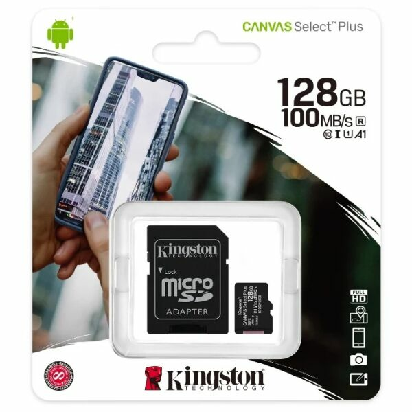 Карта памяти Kingston Canvas Select Plus microSDXC (SDCS2/128GB)