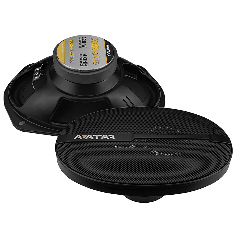 Акустика коаксиальная Avatar XBR-6913. овальный 15x23 см (6x9 дюйм.), Мощность динамиков 60 Вт (номинальная), 120 Вт (максимальная).
