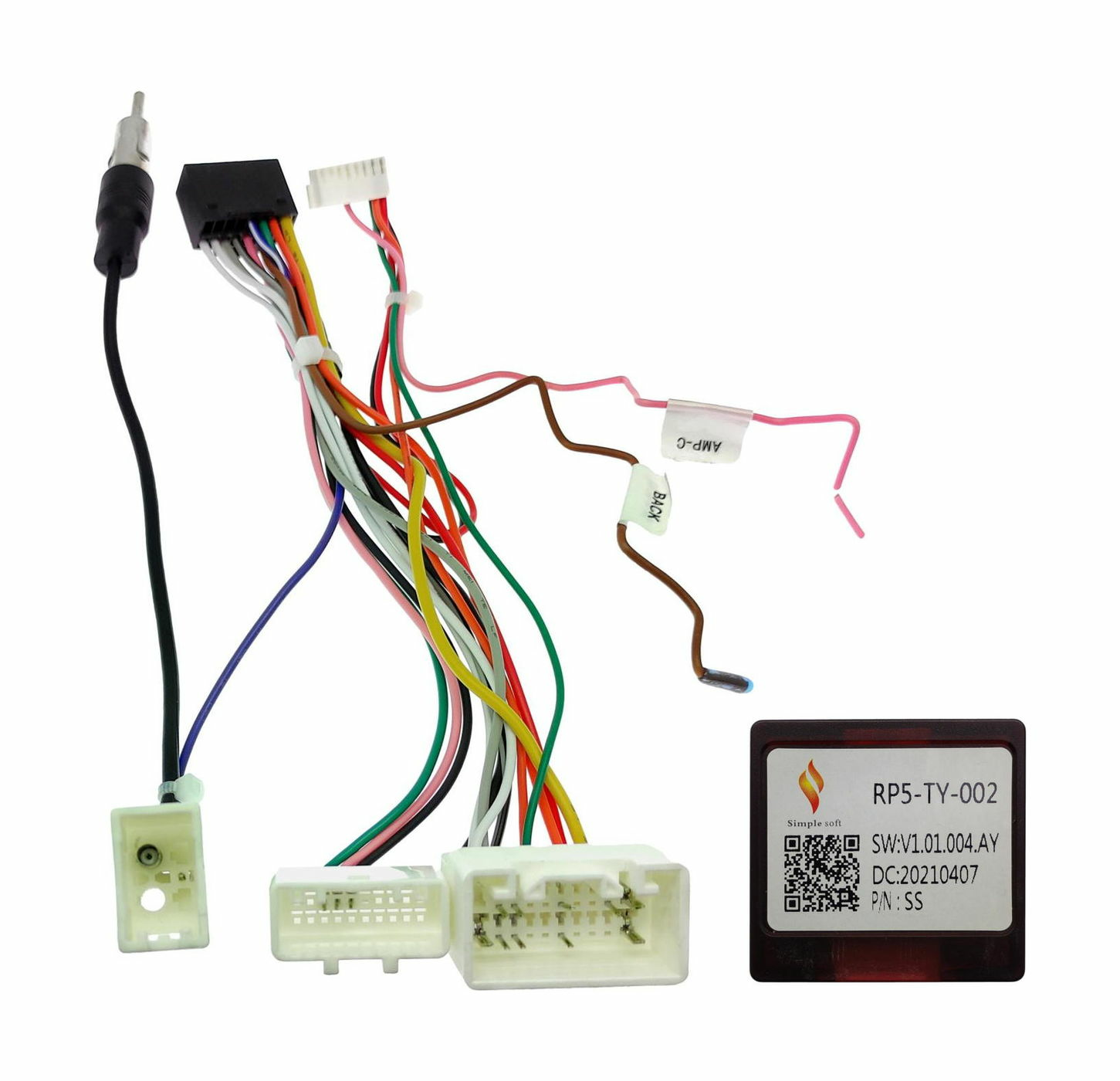 Комплект проводов для установки WM-MT в Toyota 2003 - 2013 (осн, ант, м/руль, CAN, AMP) Тип2