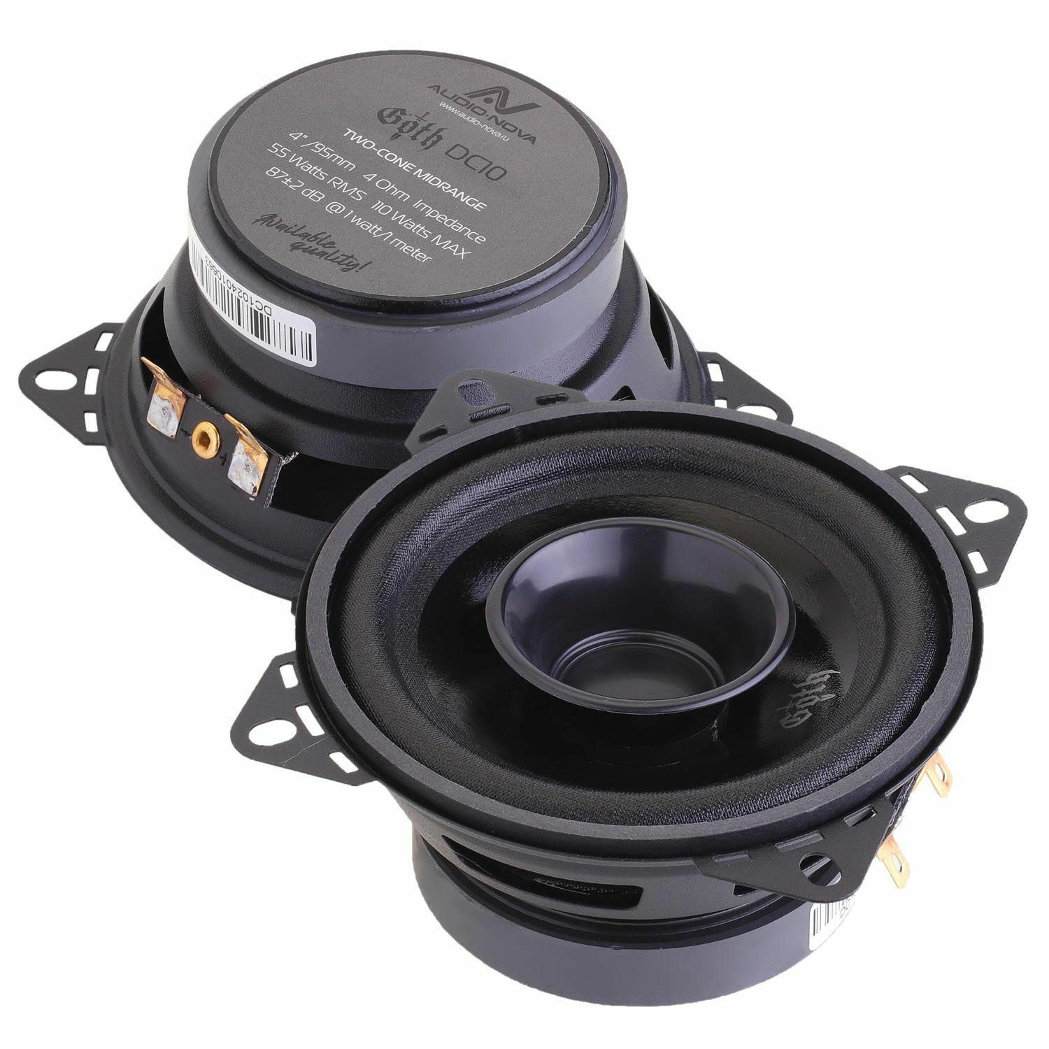 Акустика Среднечастотная АС Audio Nova GOTH DC10. 10 см (4 дюйм.), Мощность динамиков 55 Вт (номинальная), 110 Вт (максимальная).