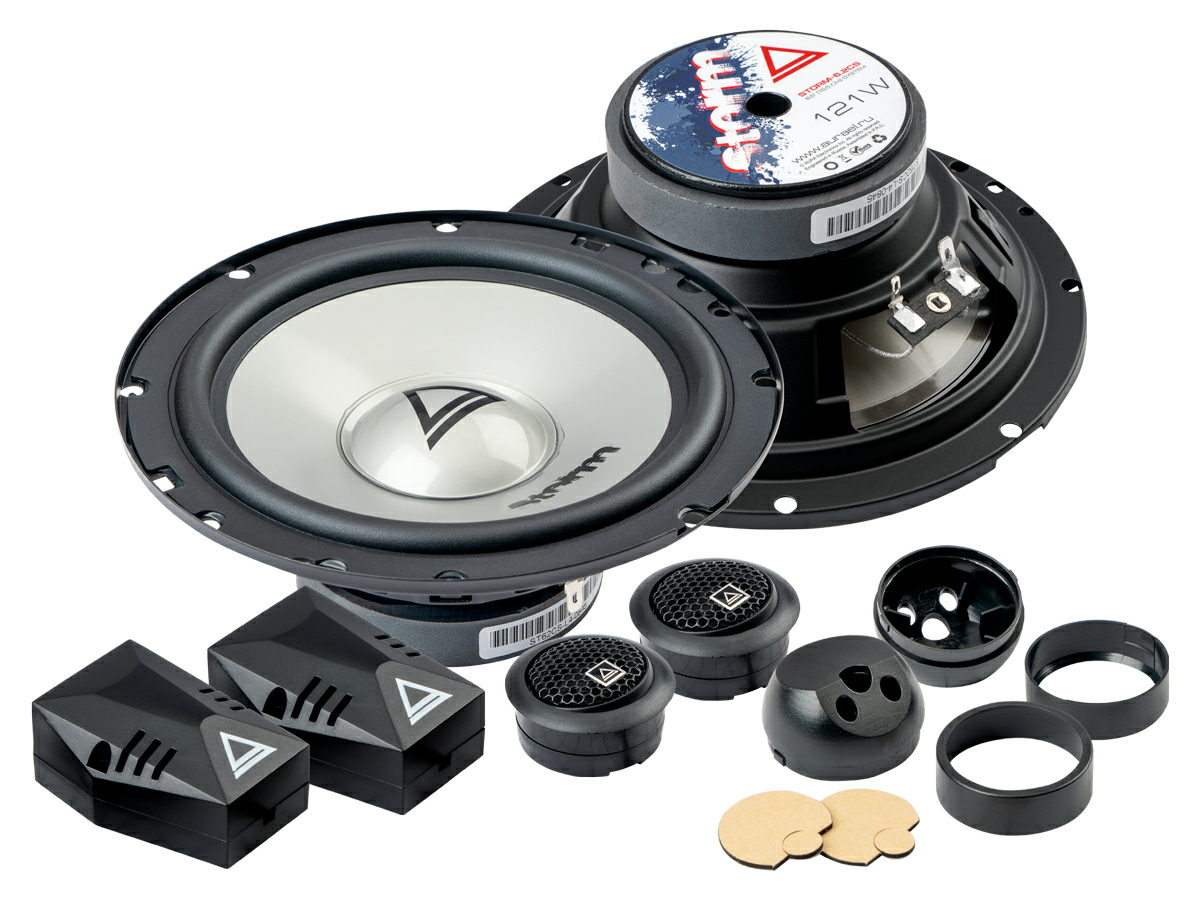 Акустика компонентная Aura STORM-6.2CS. 16.5 см (6.5 дюйм.), Мощность динамиков 61 Вт (номинальная), 121 Вт (максимальная).