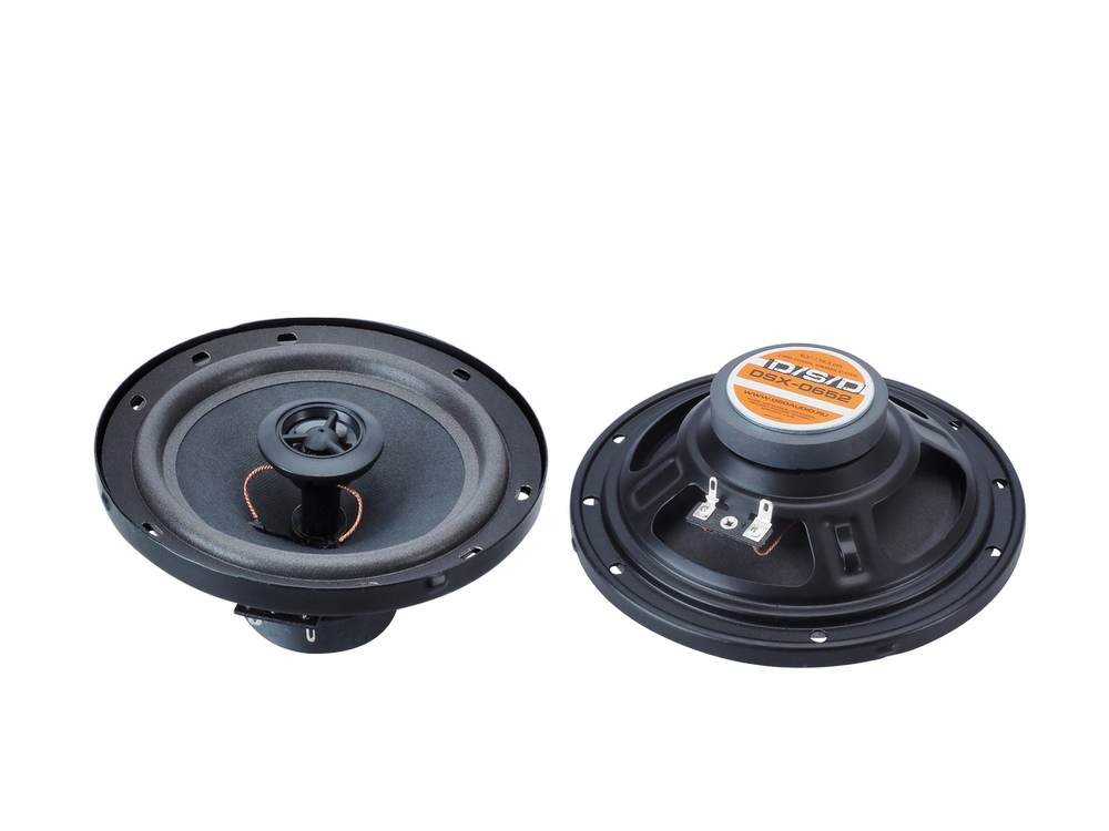 Акустика коаксиальная DSD DSX-0652. 16.5 см (6.5 дюйм.), Мощность динамиков 40 Вт (номинальная), 120 Вт (максимальная).