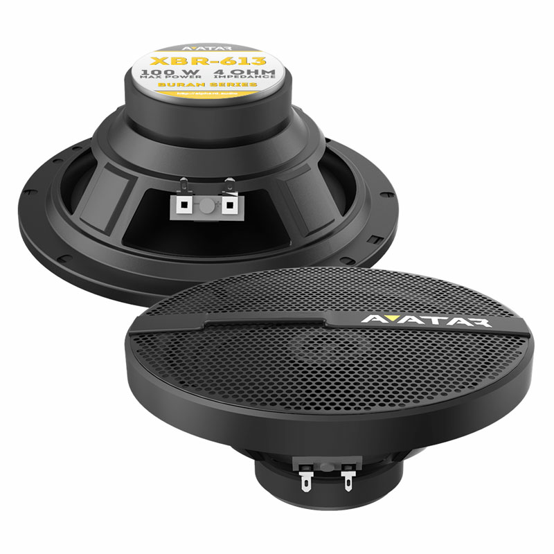Акустика коаксиальная Avatar XBR-613. 16.5 см (6.5 дюйм.), Мощность динамиков 50 Вт (номинальная), 100 Вт (максимальная).