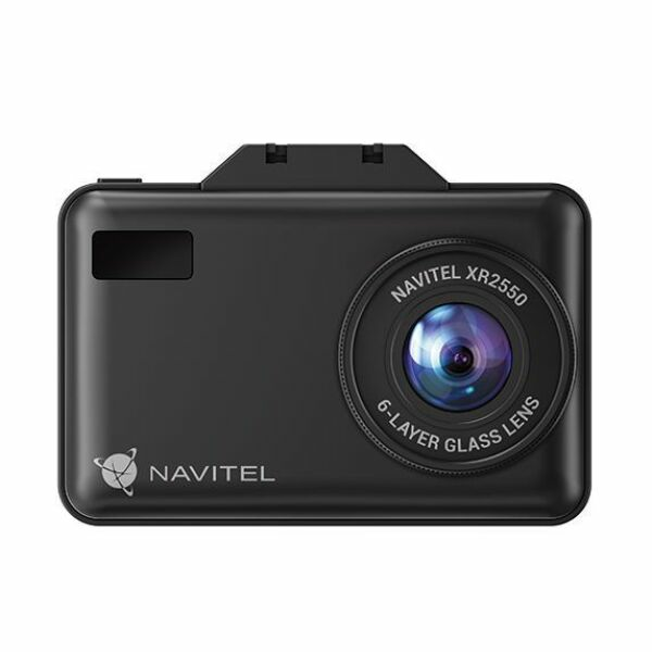 Navitel XR2550 <br/>NAVITEL XR2550 — гибридный видеорегистратор, в котором совмещен и полноценно реализован функционал сразу трех отдельных устройств: видеорегистратора, сигнатурного радар-детектора и GPS-информера.<br />
<br />
Видеорегистратор NAVITEL XR2550 снимает в отличном качестве как днем в солнечную погоду, так и ночью, в условиях недостаточной освещенности. Благодаря высокочувствительному сенсору и стеклянной оптике вы всегда получите максимально четкое изображение в каждый момент съемки. Матрица SONY 307 (STARVIS) и поляризационный фильтр, минимизирующий блики и отражения при ярком свете, угол обзора 150° обеспечивают непревзойденно высокое качество записи всего происходящего на дороге.<br />
<br />
Благодаря сигнатурной технологии, обеспечивающей обнаружение радаров и камер в диапазонах, используемых на территории России, видеорегистратор NAVITEL XR2550 станет вашим надежным помощником как на трассе, так и в городе.<br />
<br />
Встроенная GPS-антенна и обновляемая база данных позволяет водителю получать актуальную информацию о камерах контроля, потенциально опасных местах и сервисных службах. Интеллектуальная система предусматривает графическое и звуковое оповещение, которое активируется за 450 метров до места расположения камеры или дорожного ограничения.<br />
<br />
Видеорегистратор NAVITEL XR2550 имеет встроенный датчик удара (G-сенсор), который защищает от перезаписи видео, сделанное во время столкновения или резкого маневра.<br />
<br />
С помощью встроенного Wi-Fi модуля и приложения Navitel DVR Center управление видеорегистратором окажется в прямом смысле слова в ваших руках. Со своего смартфона или планшета вы можете обновлять ПО, просматривать видео с регистратора в режиме реального времени, изменять настройки устройства, сохранять файлы на свой смартфон или планшет, а также делиться ими в соцсетях или отправлять по почте.<br />
<br />
Для просмотра и редактирования видео и фото-файлов c видеорегистратора на компьютерах на базе ОС Windows используйте программу Navitel DVR Player.