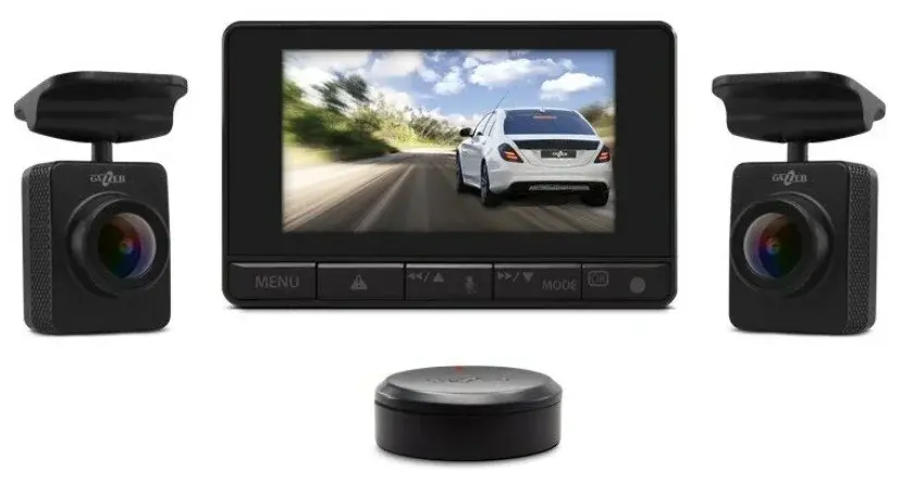 Gazer F750w <br/>макс. разрешение видеозаписи: 1920×1080, конструкция: обычная, количество камер: 2, Датчик удара (G-сенсор), экран, встроенный микрофон, Wi-Fi, режим записи: циклическая, запись события в отдельный файл, запись времени и даты