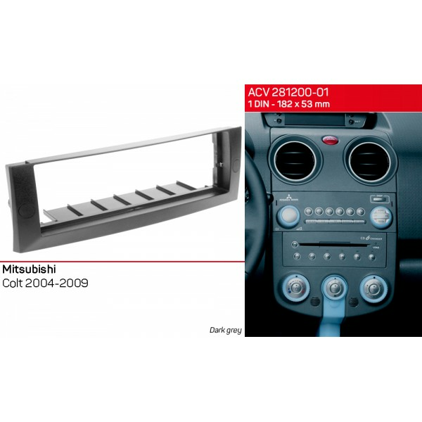 ACV 281200-01 - переходная рамка Mitsubishi Colt (2004-2009) 1-DIN