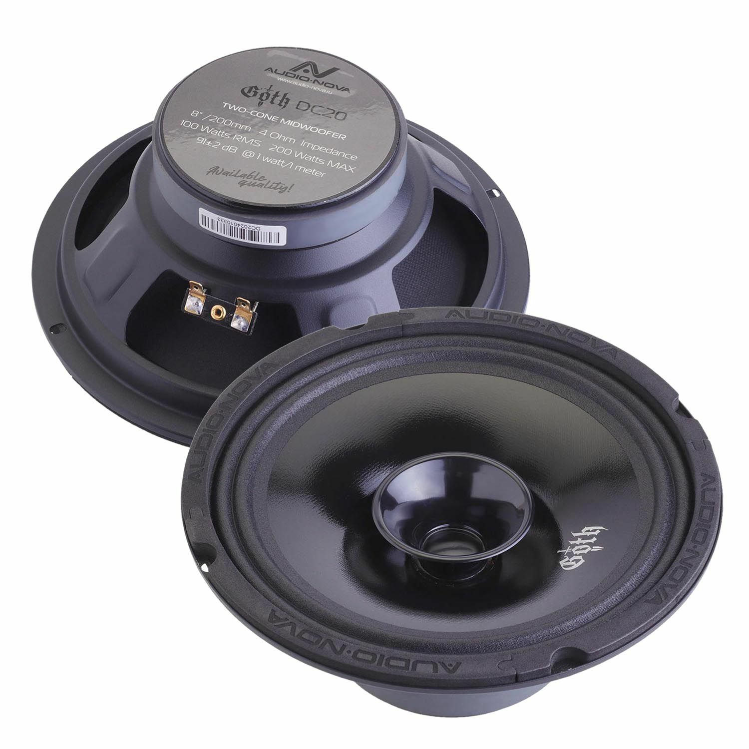 Акустика Среднечастотная АС Audio Nova GOTH DC20. 20 см (8 дюйм.), Мощность динамиков 100 Вт (номинальная), 200 Вт (максимальная).