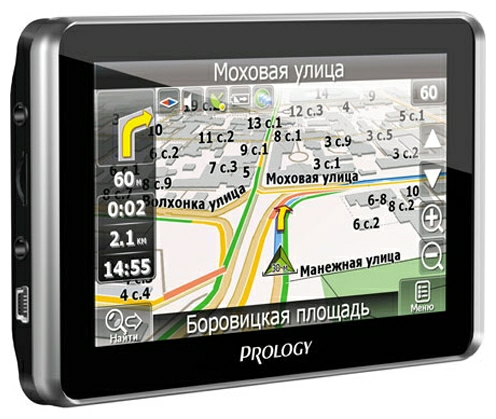 Prology iMap-580TR автомобильный навигатор со встроенным видеорегистратором цветной сенсорный дисплей 5" разрешение 800x480 пикс. ПО: Навител 