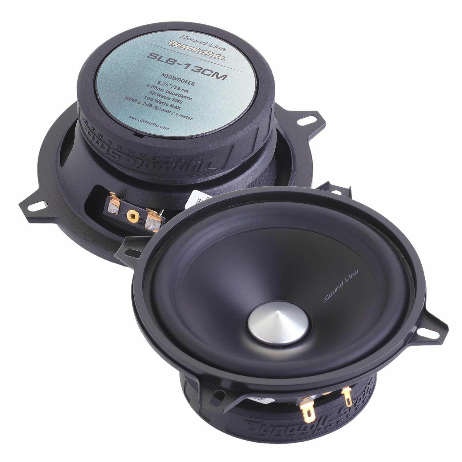 Акустика Среднечастотная АС Dynamic State SLB-13CM. 13 см (5 дюйм.), Мощность динамиков 50 Вт (номинальная), 100 Вт (максимальная).
