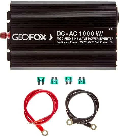 Geofox MD 1000W/24V <br/>Автомобильный инвертор Geofox MD 1000W 24V (для грузовых машин)<br /> 
<br /> 
Устройство предназначено для питания различных устройств (мобильные устройства, КПК). Подходит для питания бытовых приборов с небольшим потреблением электроэнергии. Незаменимое устройство для длительных путешествий и командировок.<br />
<br /> 
 - Входящее напряжение 24V (для грузовых машин)<br /> 
 - Выходящее напряжение 220-240V<br /> 
 - Защита от перепада напряжения <br /> 
 - Защита от короткого замыкания <br /> 
 - Защита от перегрузки <br /> 
 - Защита от перегрева <br /> 
 - Защита от низкого входного напряжения<br /> 
 - Активная система охлаждения<br /> 
 - Алюминиевый корпус  <br /> 
 - Соединительные провода в комплекте<br /> 
 - Длина проводов 0,5м <br /> 
 - Кнопка включения<br /> 
 - Евророзетка<br /> 
 - Дополнительно: Наличие USB порта 5V-500mA<br /> 
 - Отображение в цифровой форме<br /> 
 - Модифицированная синусоида<br />